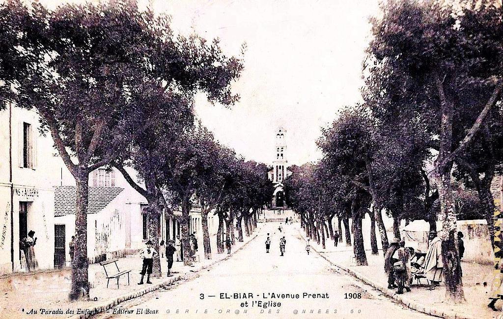 Alger El-Biar - Avenue Prenat et l'Eglise - 1908.jpg